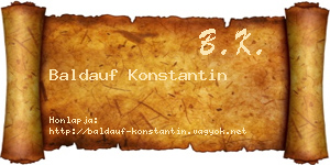 Baldauf Konstantin névjegykártya